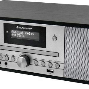 Radio soundmaster DAB+, FM, fale metrowe (VHF) z pilotem, funkcja budzika czarny Radio soundmaster DAB+, FM, fale metrowe (VHF) z pilotem, funkcja budzika czarny