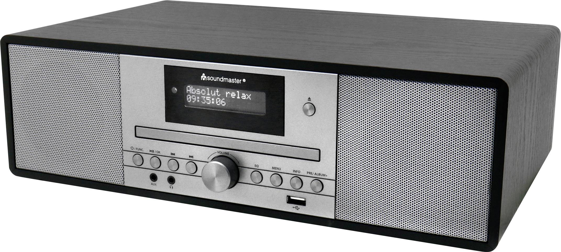 Radio soundmaster DAB+, FM, fale metrowe (VHF) z pilotem, funkcja budzika czarny - obrazek 1