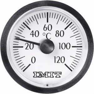 Termometr kapilarny, tablicowy IMIT 100848, 0 – 120 °C, Dokładność: ± 5 °C, Ø 38,5 mm Termometr kapilarny, tablicowy IMIT 100848, 0 – 120 °C, Dokładność: ± 5 °C, Ø 38,5 mm