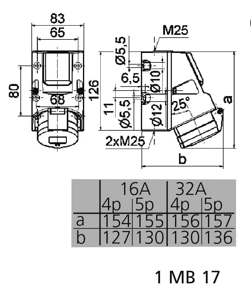 Gniazdo naścienne CEE Bals Elektrotechnik 1018 - obrazek 1