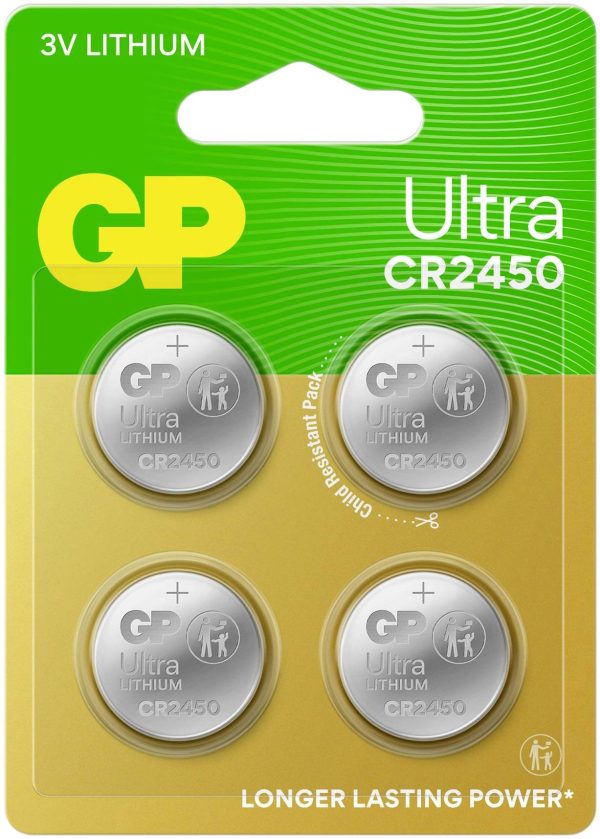 Ogniwo guzikowe CR 2450 GP Ultra 3 V 4 szt. 540 mAh litowe