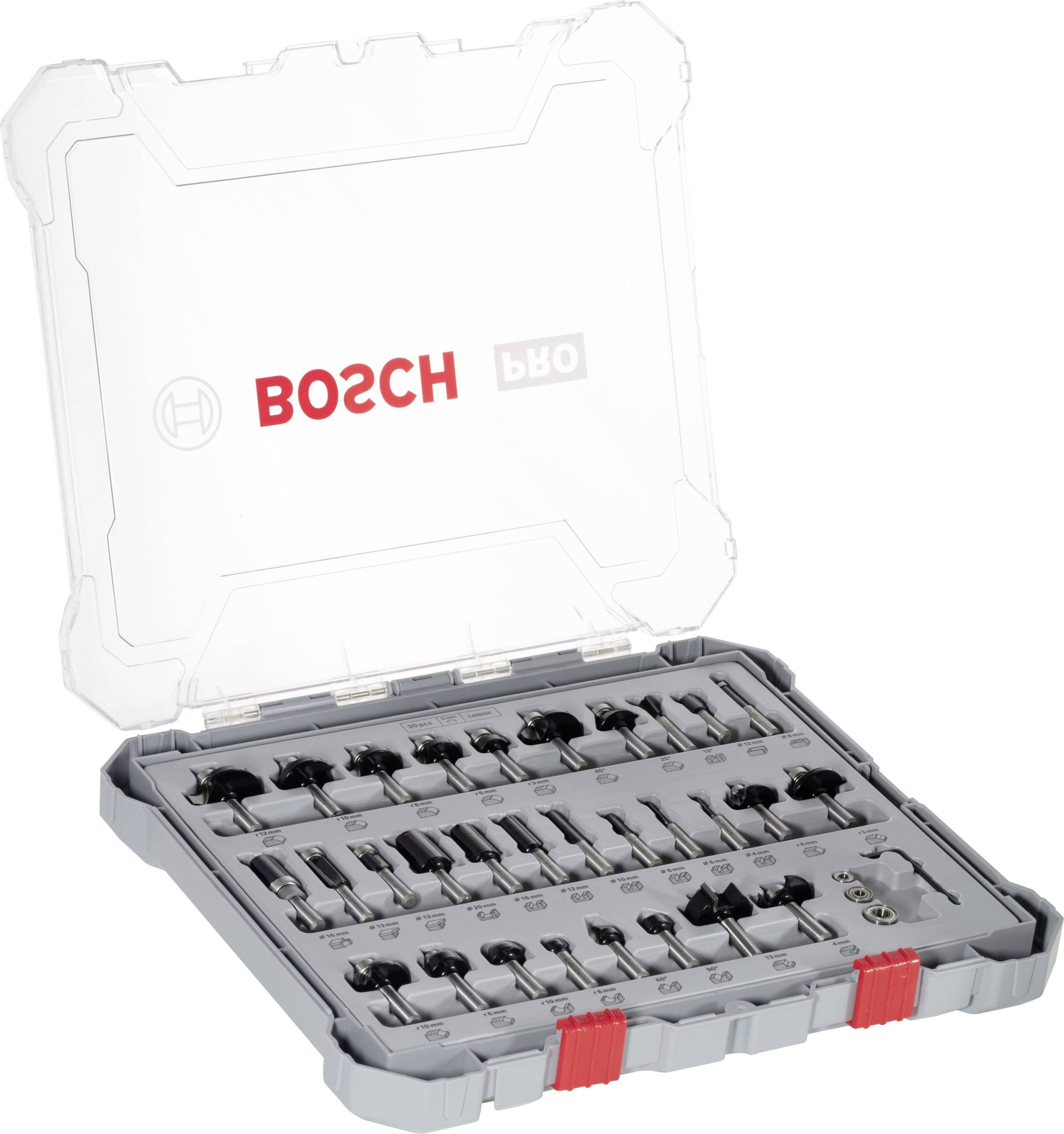 Zestaw frezów, chwyt 8 mm, 30 sztuk Bosch Professional 2607017475 - obrazek 1