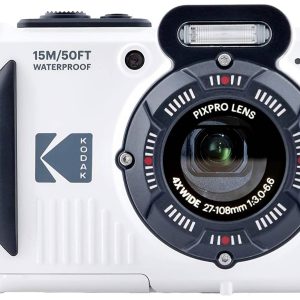 Kodak Pixpro WPZ2WH Aparat cyfrowy 15 MPx Zoom optyczny: 4 x biały Akumulator, Lampa błyskowa Stabilizacja obrazu, WiFi,