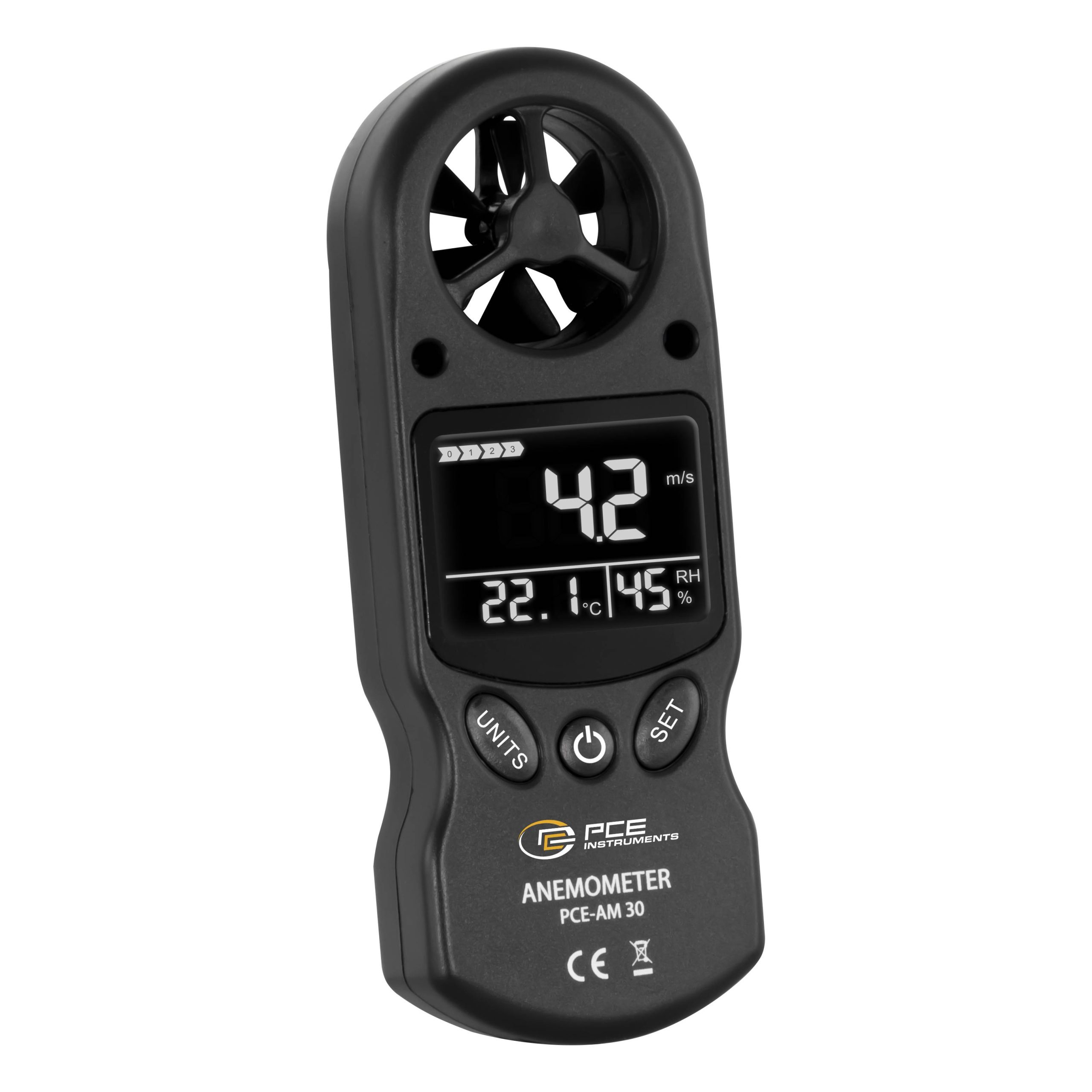 PCE Instruments Anemometr 0.1 do 30 m/s funkcja pomiaru temperatury - obrazek 1