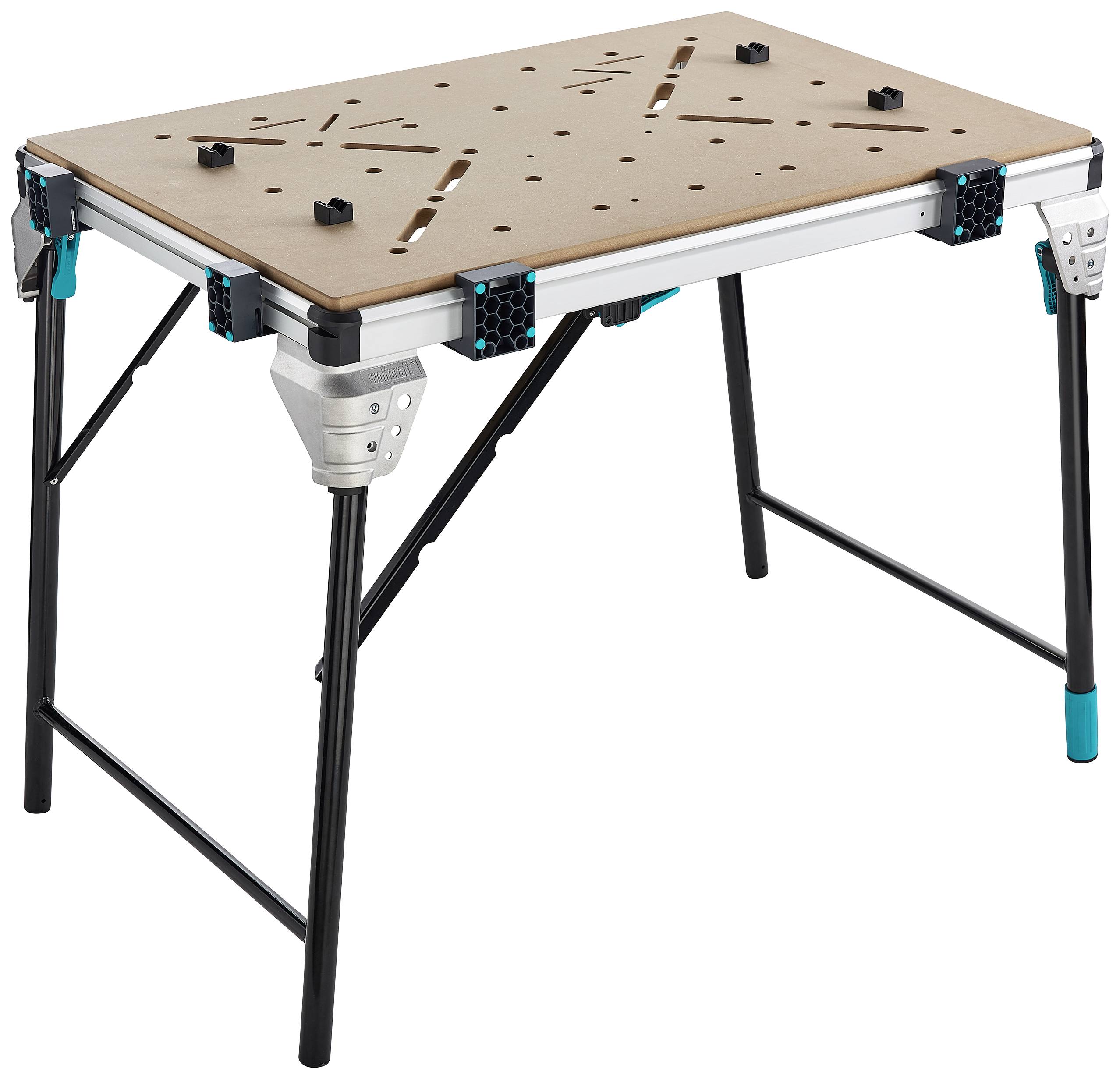 Wolfcraft 6909000 MASTER work 1600 mobilny stół roboczy 21 kg czarny, srebrny - obrazek 1