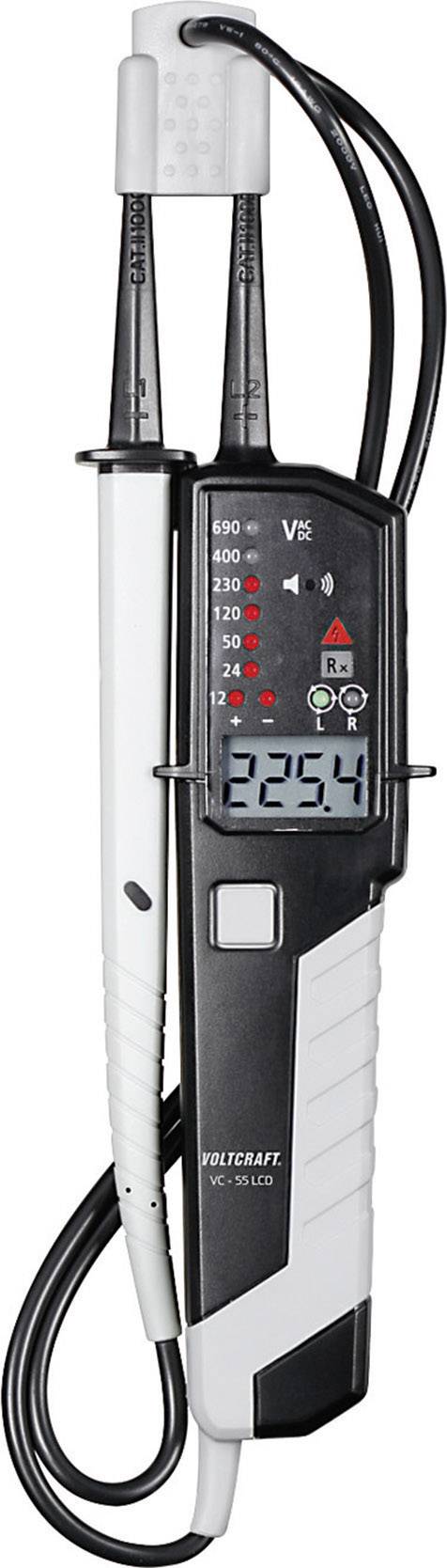 Dwubiegunowy tester napięcia VOLTCRAFT VC-55 LCD CAT III 1000 V, CAT IV 600 V Kalibracja (ISO) - obrazek 1