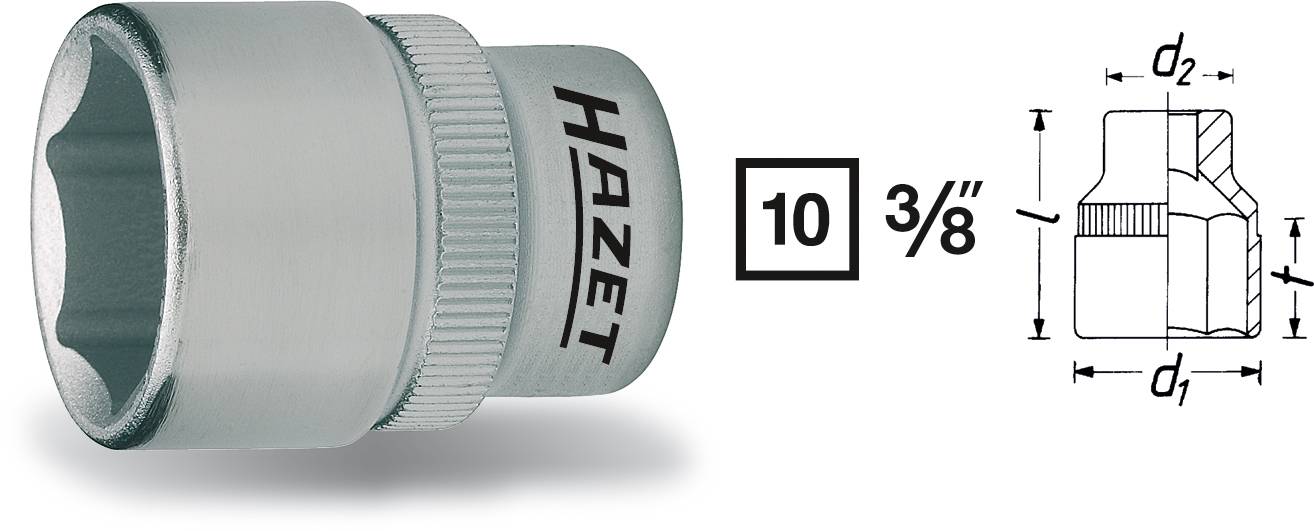 Hazet 880 880-19 zewnętrzny sześciokąt Nasadka 19 mm 3/8" 19 mm 3/8" (10 mm) - obrazek 1