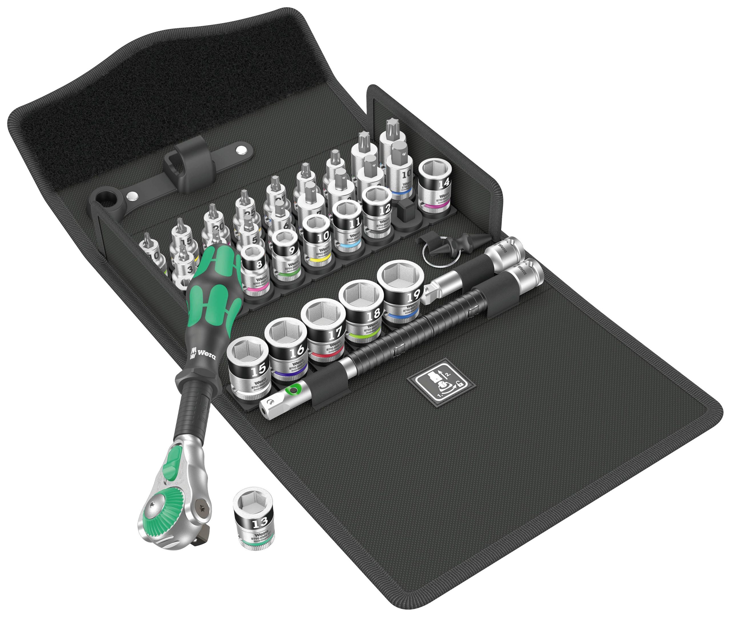 Zestaw nasadek trzpieniowych Wera 8100 SB All-in 05003536001, końcówka 3/8", 35 części - obrazek 1