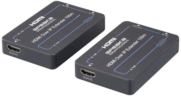 SpeaKa Professional SP-HDE-301 HDMI Przedłużacz HDMI over IP przez kabel sieciowy RJ45 150 m