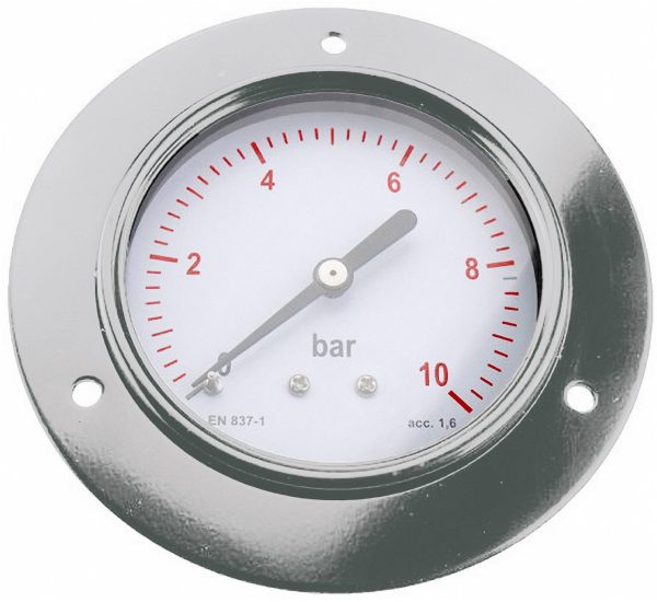 Manometr pneumatyczny panelowy ICH 304.40.10 0-10 BAR, fi40 mm, G 1/8