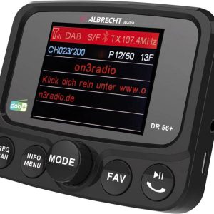 Odbiornik DAB+ Albrecht DR56+ uchwyt z przyssawką, strumieniowe przesyłanie muzyki Bluetooth Odbiornik DAB+ Albrecht DR56+ uchwyt z przyssawką, strumieniowe przesyłanie muzyki Bluetooth