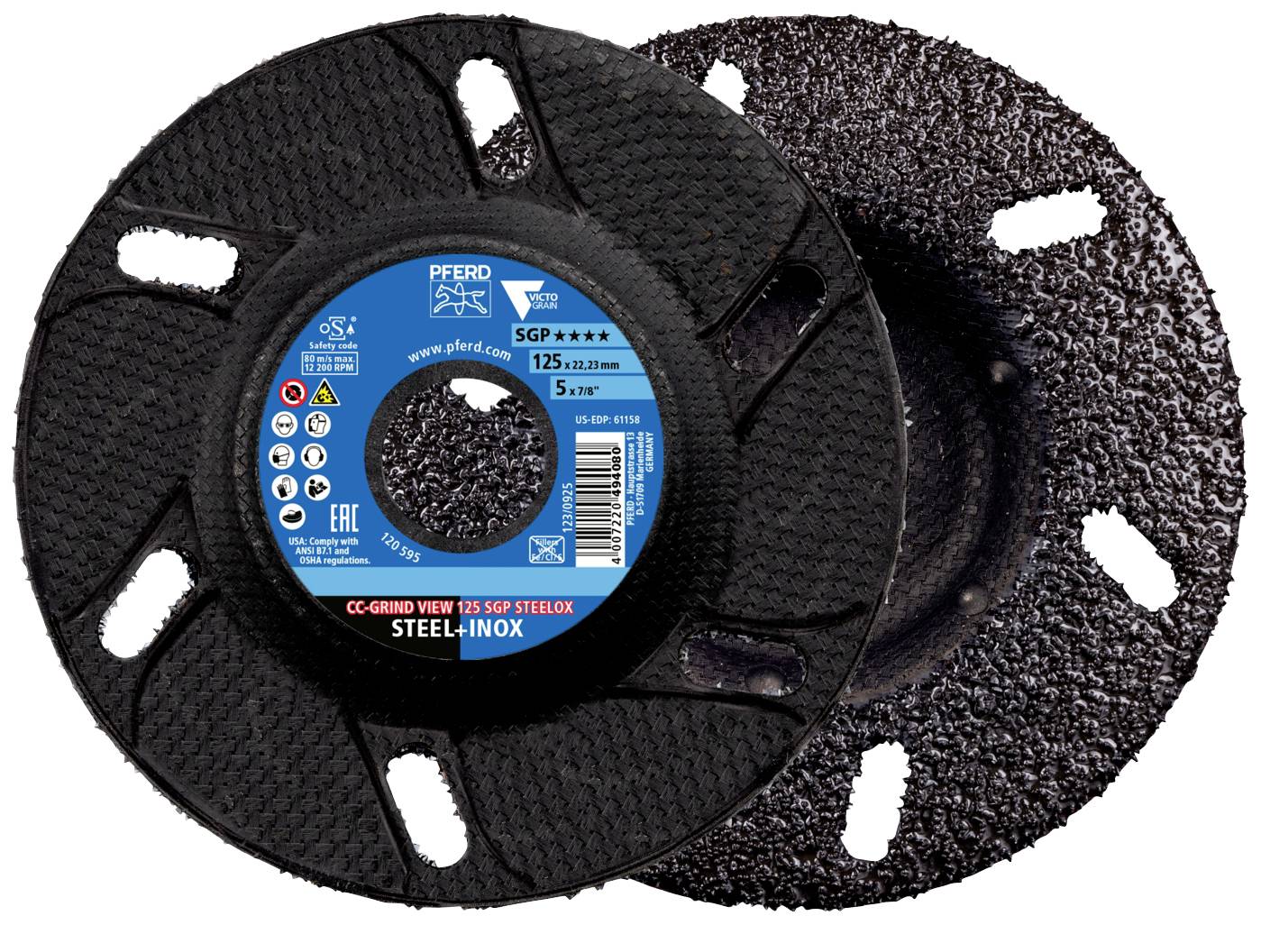 PFERD TOOLS 64196126 Zestaw ściernic Średnica 125 mm Wielkość ziarna=36 10 szt. - obrazek 1