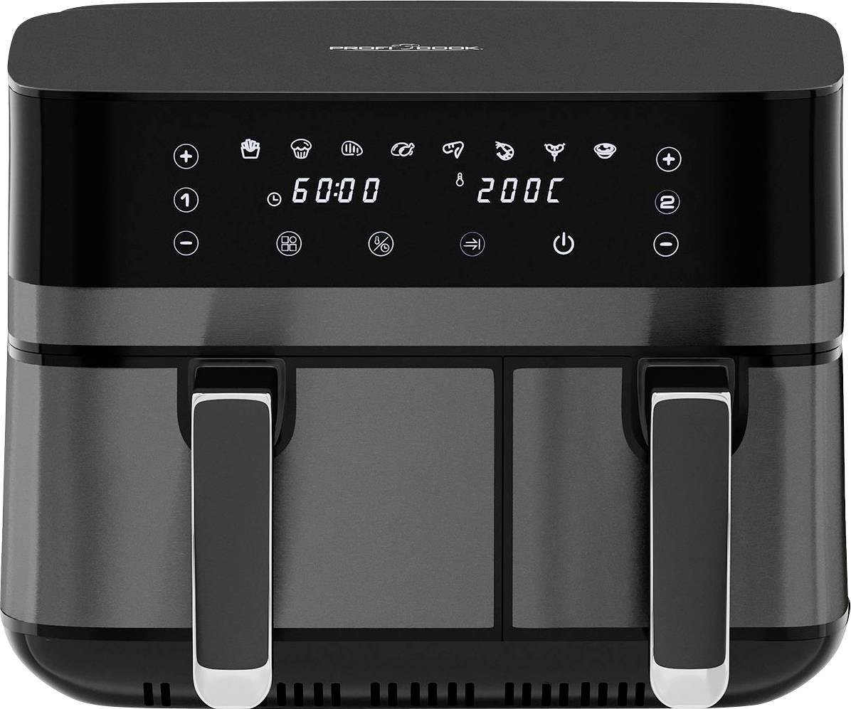 Profi Cook PC-FR 1295 H Frytkownica 9 l 2700 W 2 oddzielne termostaty czarny, inox - obrazek 1