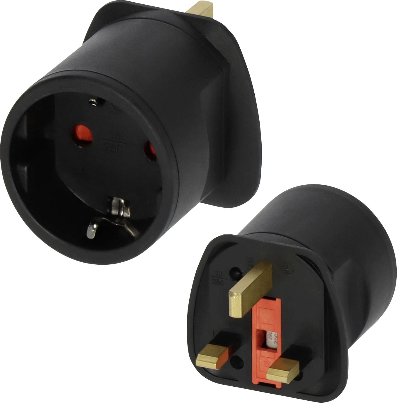 Adapter podróżny Brennenstuhl z stykiem ochronnym 1508533 / GB Blackiem - obrazek 1