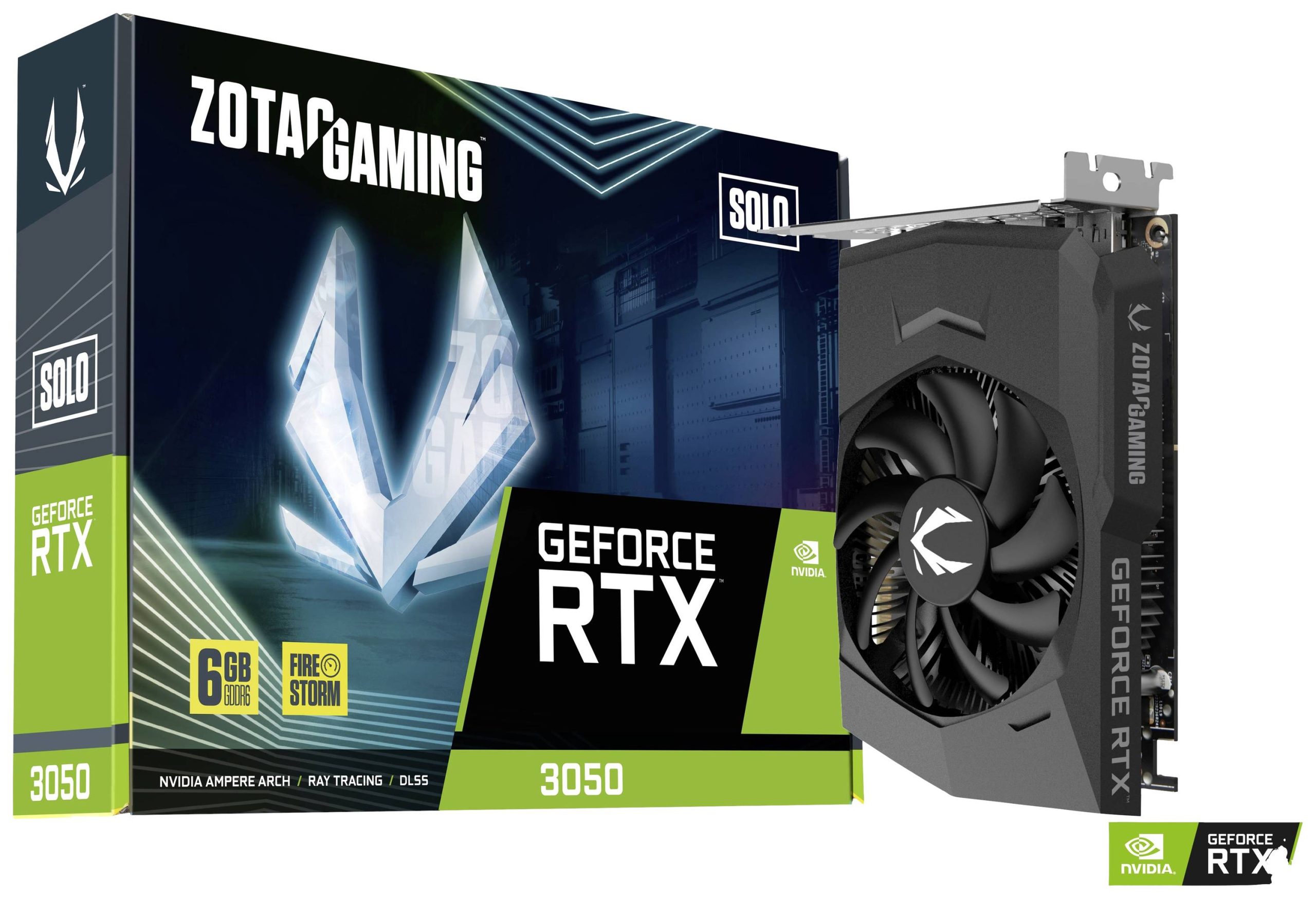 Zotac Karta graficzna Nvidia GeForce RTX 3050 SOLO 6 GB GDDR6-RAM PCIe x8 DisplayPort, HDMI - obrazek 1