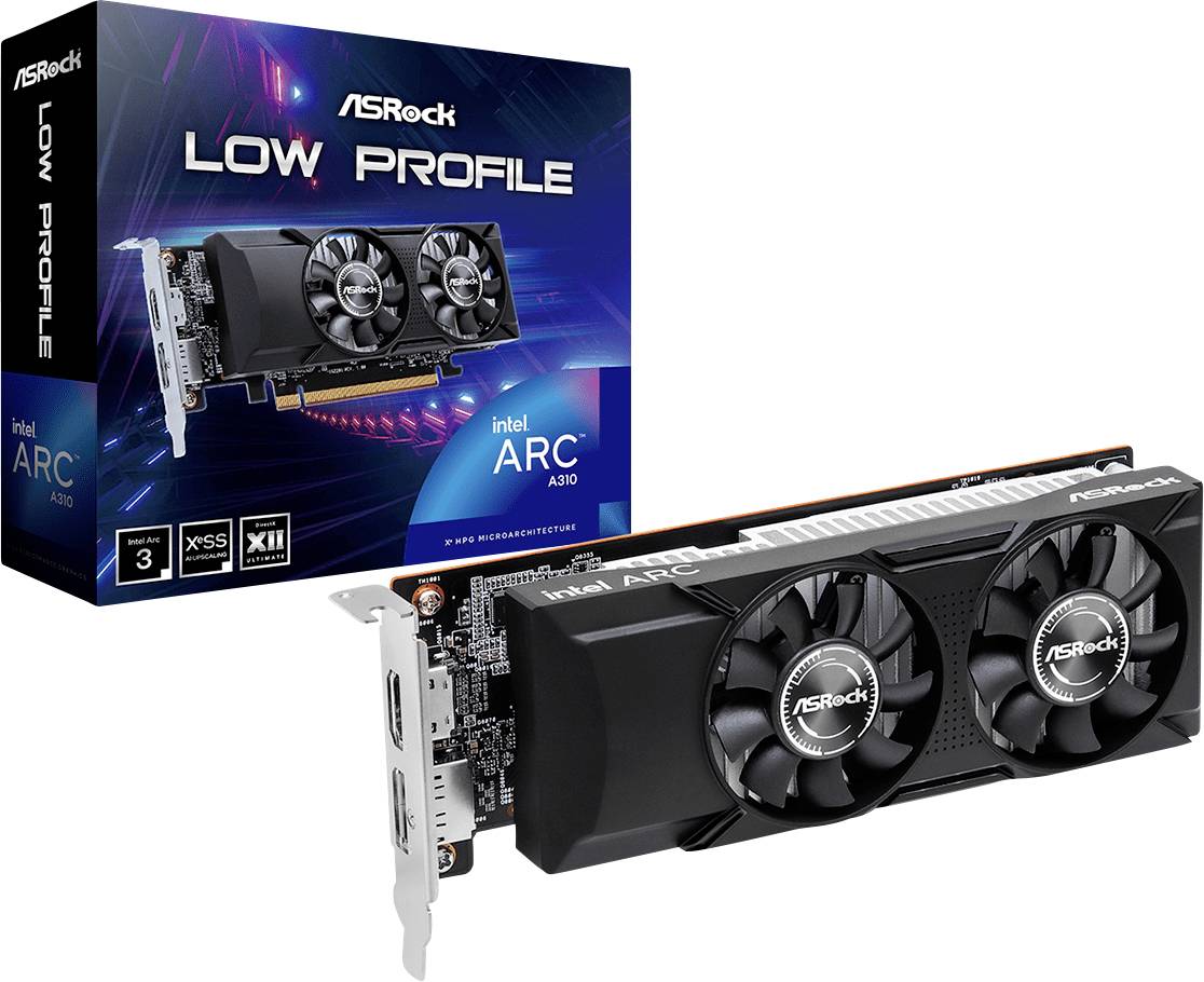 ASRock Karta graficzna Intel Arc™ A310 A310 Low Profile 4 GB GDDR6-RAM PCIe x16 HDMI, DisplayPort Vulkan, Niskoprofilowa - obrazek 1