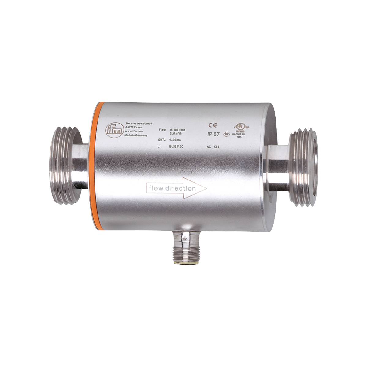 ifm Electronic SM8050 Magnetyczny indukcyjny czujnik przepływu SM8050, 0.2 - 100 l/min, 18 - 30 V/DC, 1 szt. - obrazek 1
