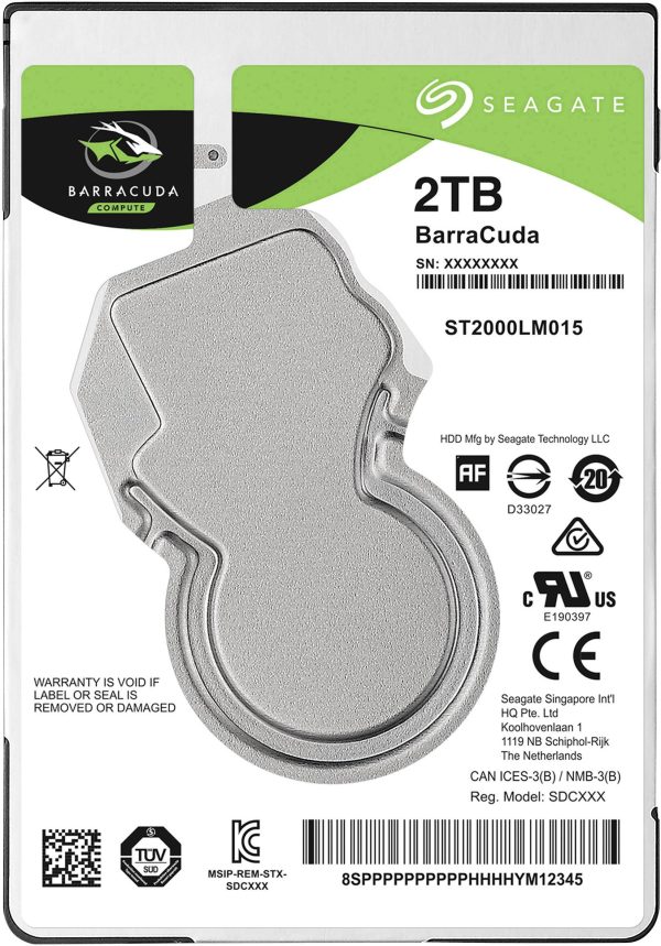 Seagate BarraCuda® 2 TB Dysk twardy wewnętrzny, 2,5” (6,35 cm) SATA 6 Gb/s ST2000LM015 Opakowanie zastępcze