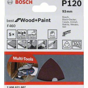 Papier ścierny delta Bosch Accessories Bosch Power Tools 2608621688 93 mm 5 szt. Papier ścierny delta Bosch Accessories Bosch Power Tools 2608621688 93 mm 5 szt.