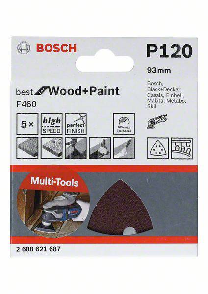 Papier ścierny delta Bosch Accessories Bosch Power Tools 2608621688 93 mm 5 szt. - obrazek 1