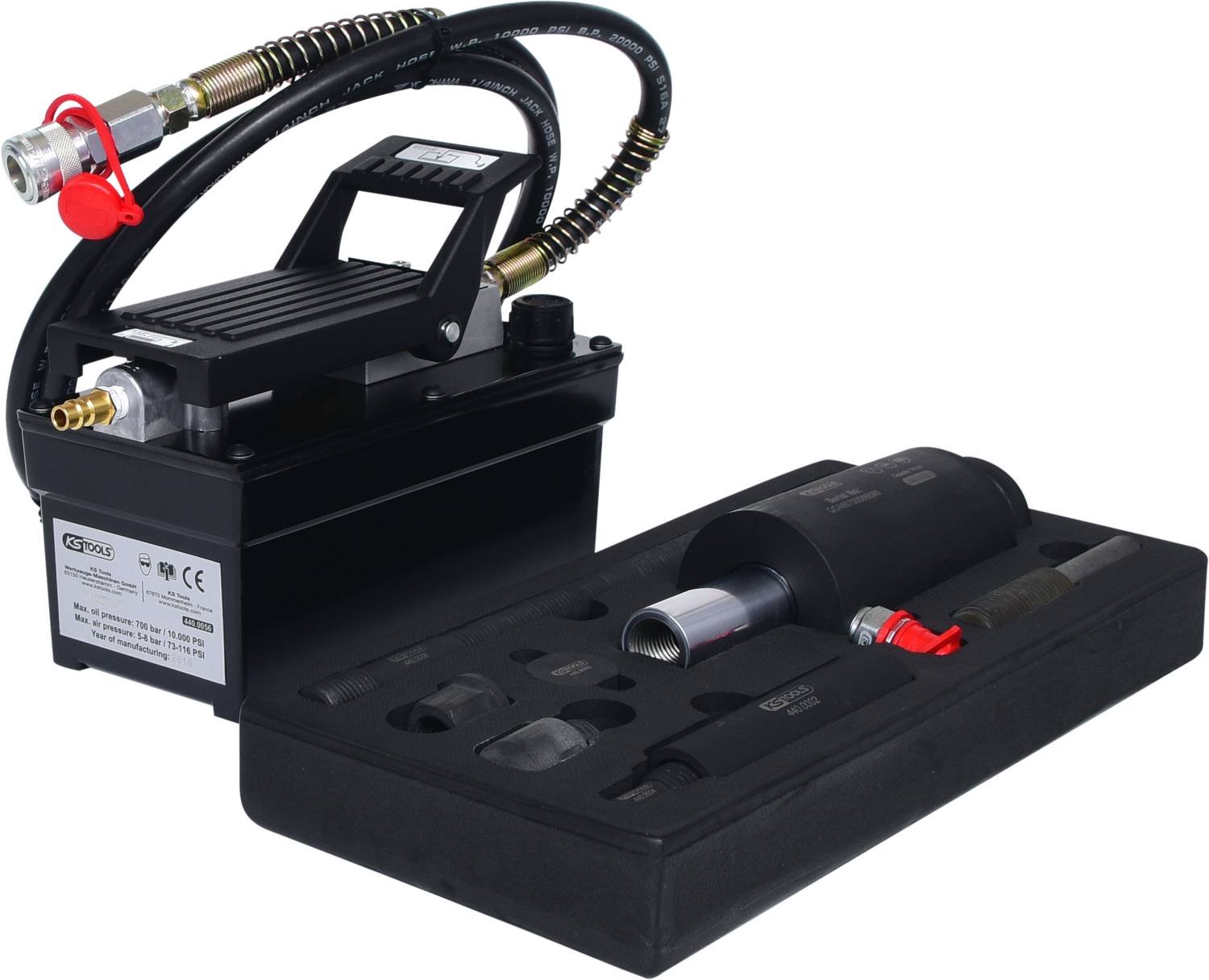 Agregat hydrauliczny 16t z pompą powietrzno-hydrauliczną 13szt KS Tools 440.9991 1 szt. - obrazek 1