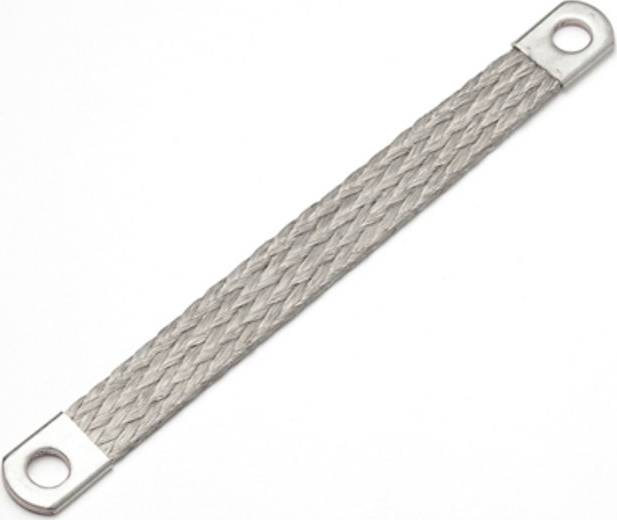 Taśma uziemiająca Hebotec 5-KT016040006C, 400 mm, Przekrój 16 mm ², długość 400 mm, otwór M6Materiał: Miedź ocynowanaBez - obrazek 1