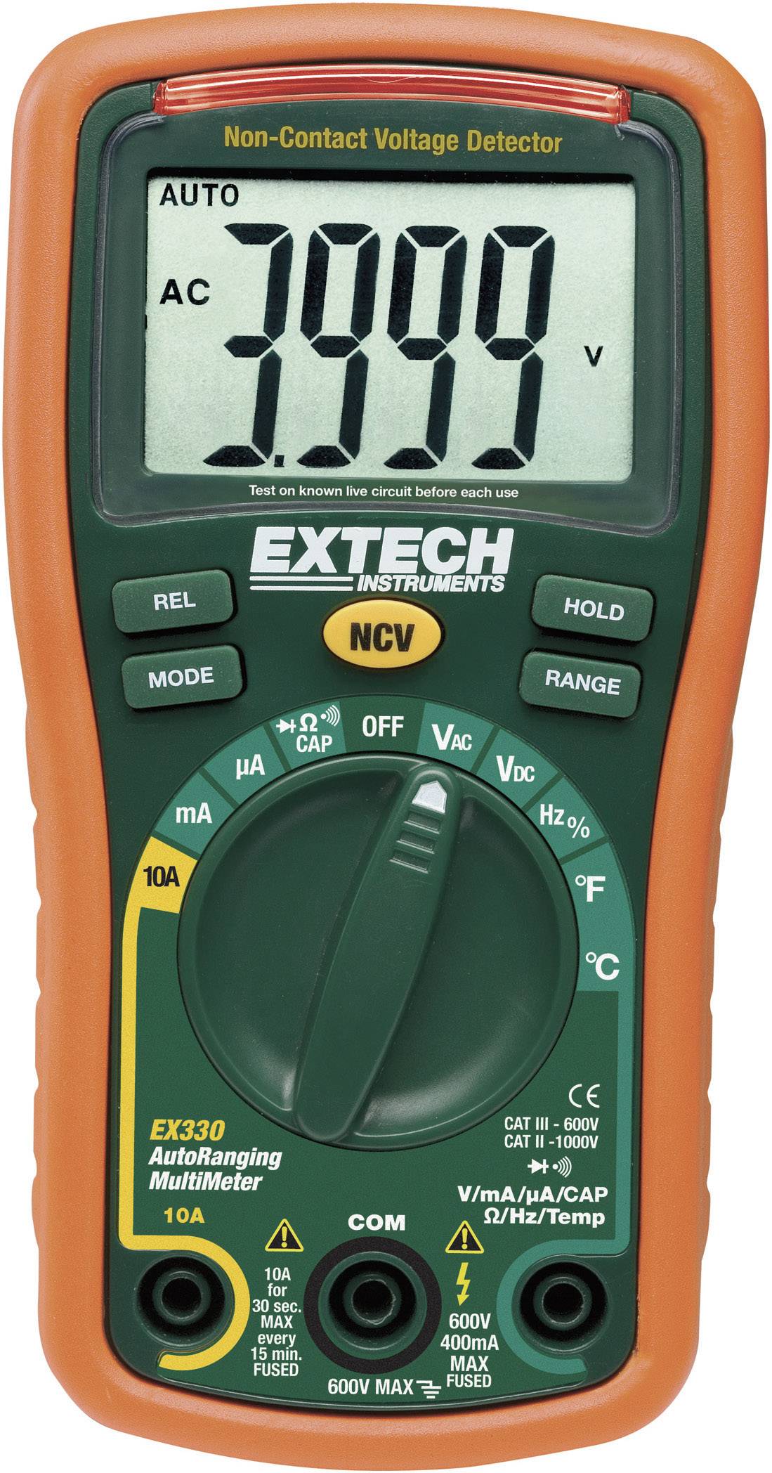 Extech EX330 Multimetr cyfrowy CAT III 600 V Wyświetlane liczby: 4000 - obrazek 1