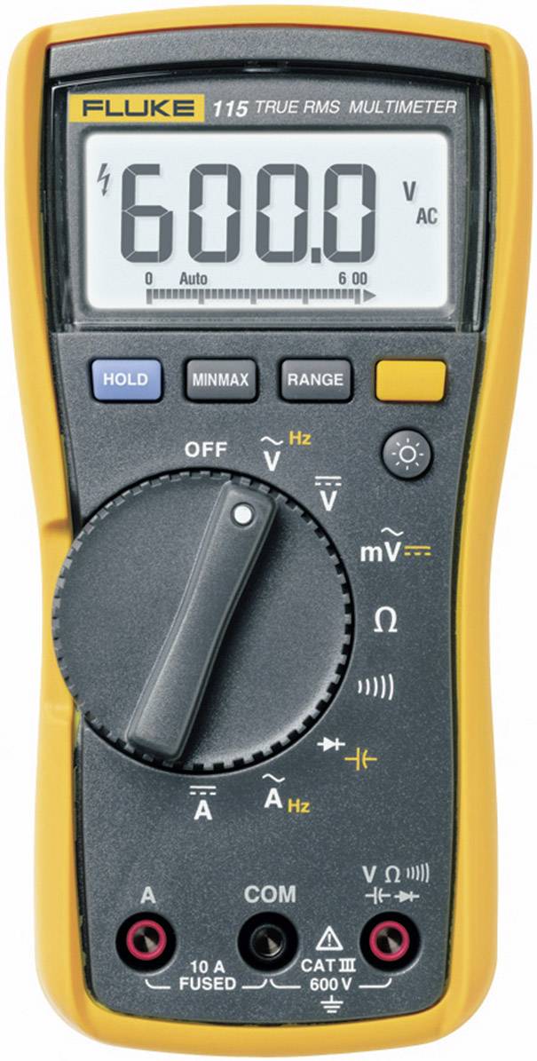 Fluke 115 Multimetr Kalibracja (DAkkS) cyfrowy CAT III 600 V Wyświetlane liczby: 6000 - obrazek 1