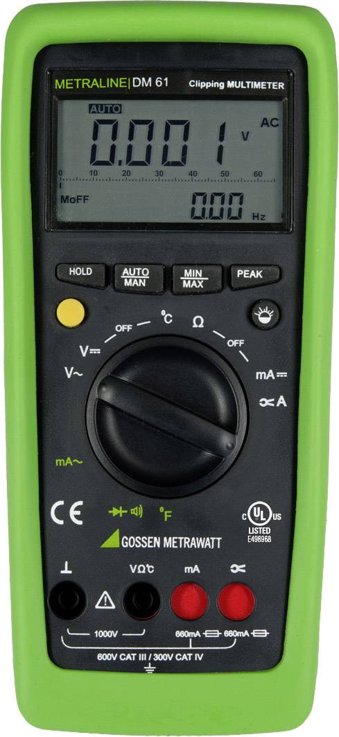 Gossen Metrawatt METRALINE DM 61 Multimetr Kalibracja (ISO) cyfrowy rejestrator danych, kalibracja ISO CAT III 600 V, CA - obrazek 1