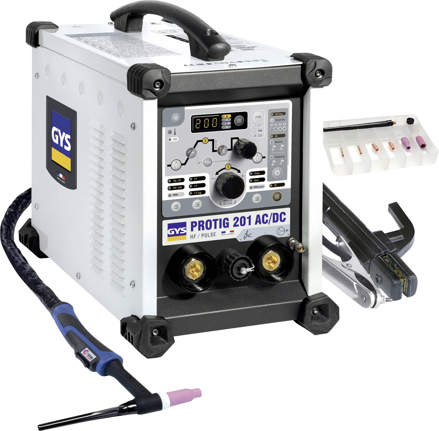 Spawarka TIG GYS PROTIG 201 AC/DC HF FV 063945, 10 - 160 A, z palnikiem - obrazek 1