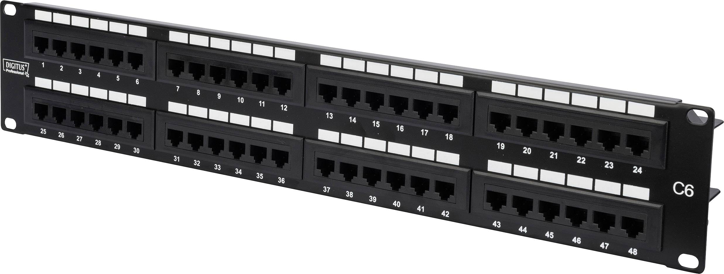 Digitus DN-91648U 48 Portów Patchpanel 483 mm (19") CAT 6 2 U wielobarwny Niezamontowany - obrazek 1