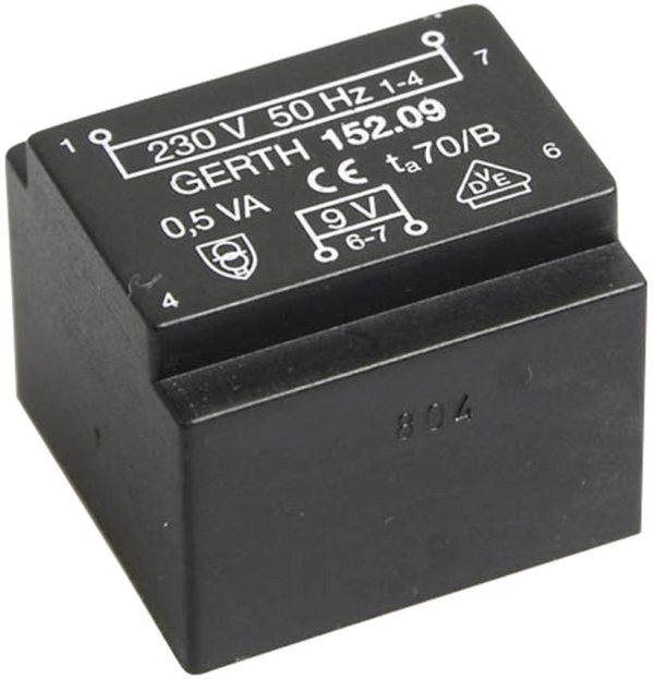 Transformator do PCB, EE 20/10,5 Gerth PT200901 230 V N/A N/A 0.5 VA