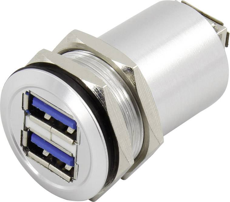 TRU COMPONENTS USB-14 Podwójne złącze żeńskie USB A 3.0 złącze żeńskie do wbudowania 2 złącza żeńskie USB A na 2 złącze - obrazek 1