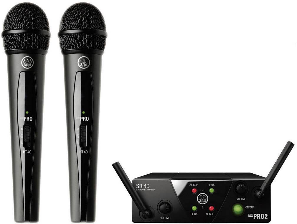 Mikrofon bezprzewodowy AKG WMS 40 Mini, zestaw 2 szt. z odbiornikiem - obrazek 1