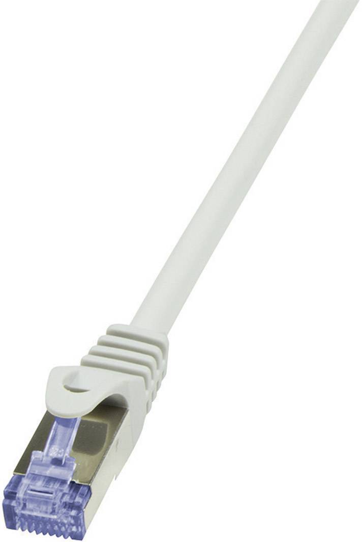 kabel LAN LogiLink CQ3021S, 1 szt., RJ45, CAT 6a, S/FTP, 0.50 m, biały - obrazek 1