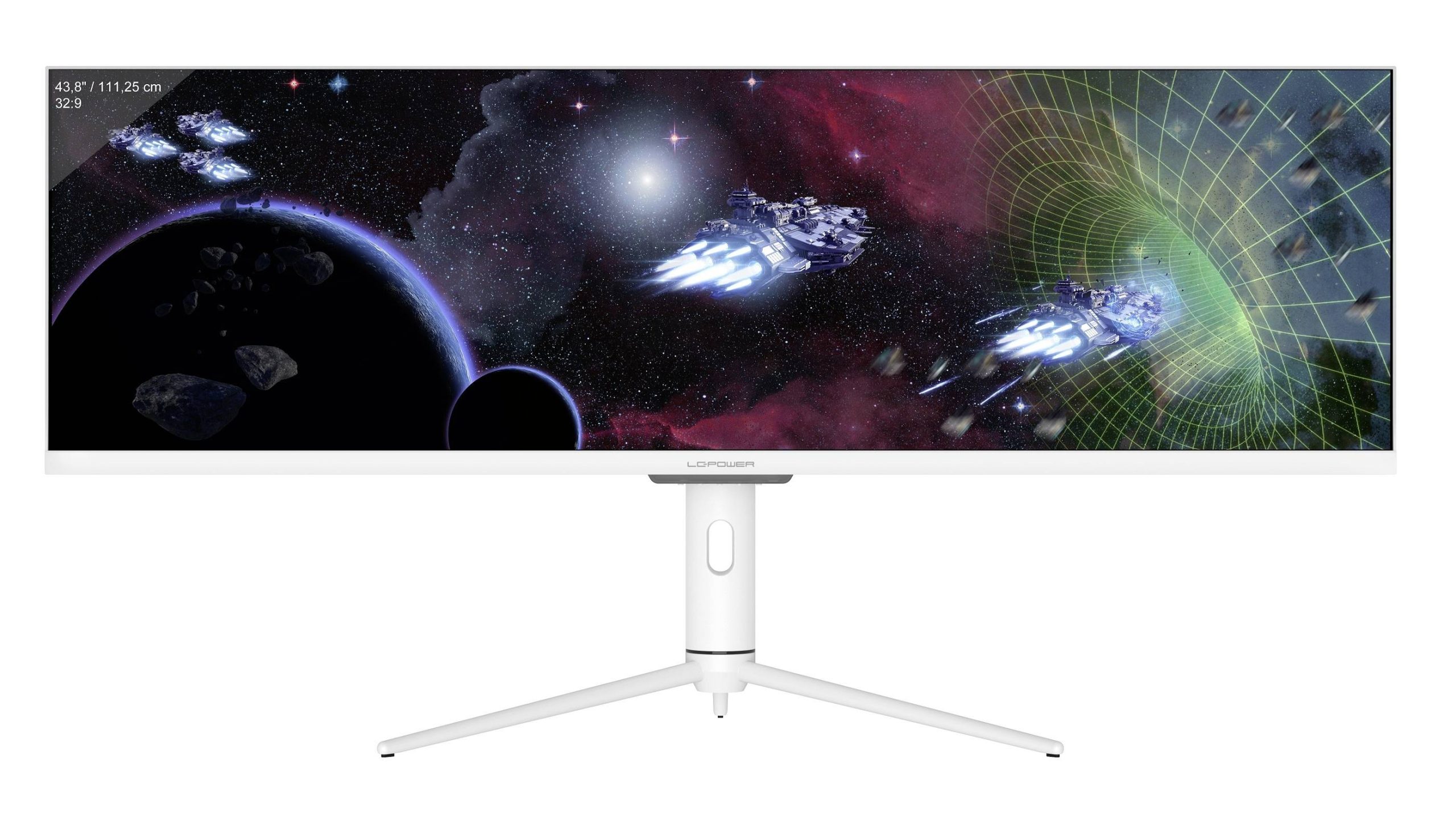 LC Power LC-M44-DFHD-120 Monitor EEK G (A - G) 111.3 cm (43.8 cal) 3840 x 1080 px 32:9 4 ms audio, stereo (jack 3,5 mm), - obrazek 1