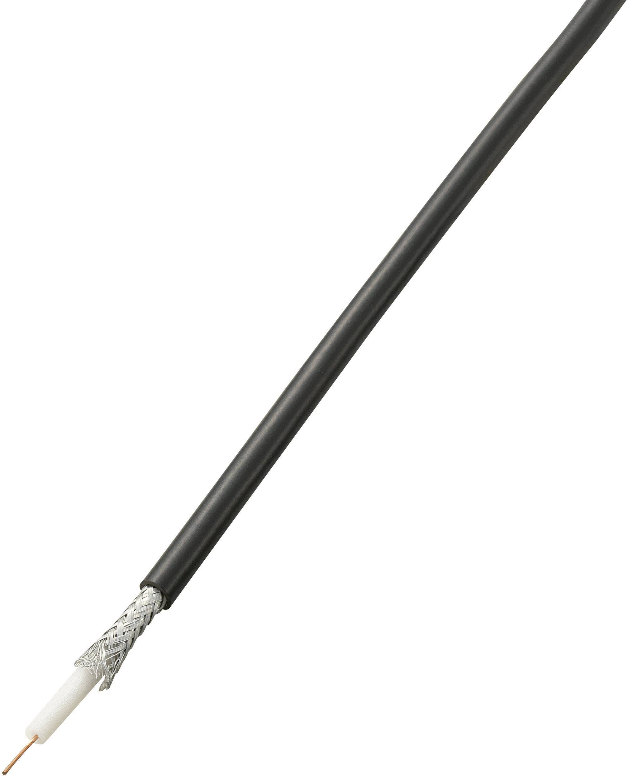TRU COMPONENTS 1567202 Kabel koncentryczny Średnica zewnętrzna: 5 mm RG58 75 Ω 52 dB czarny 100 m - obrazek 1
