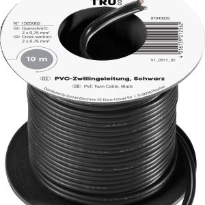 Kabel typu linka 2 x 0.75 mm², czarny 604848 10 m