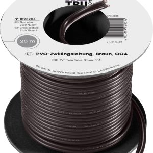 Kabel typu linka 2 x 0,75 mm², czarny 604884 20 m