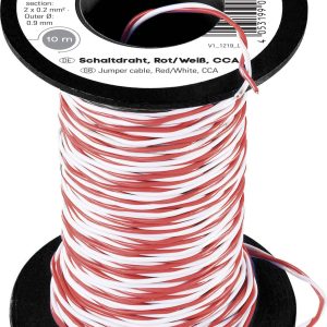 Przewód połączeniowy TRU COMPONENTS TC-8790020, 2 x 0.20 mm², czerwony, biały, 10 m