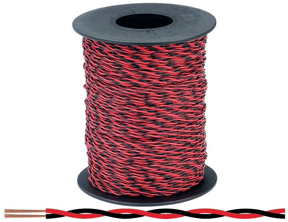 Donau Elektronik 210-10-100 Przewód linka 2 x 0.04 mm² + 2 x 0.04 mm² czerwony, czarny 100 m - obrazek 1