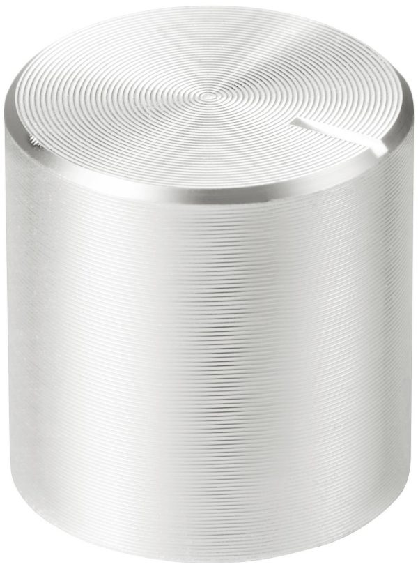 TRU COMPONENTS TC-11613912 Pokrętło z nakładką ze znacznikiem srebrny (Ø x W) 13 mm x 13 mm aluminium, plastik 1 szt.