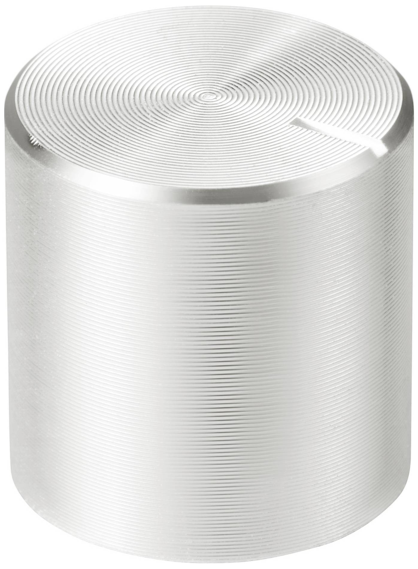 TRU COMPONENTS TC-11613912 Pokrętło z nakładką ze znacznikiem srebrny (Ø x W) 13 mm x 13 mm aluminium, plastik 1 szt. - obrazek 1