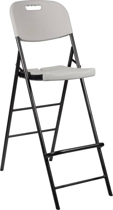 Perel bar stool polietylen, stal biały - obrazek 1