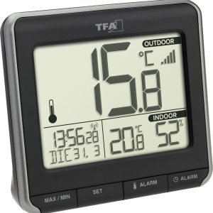 TFA Dostmann PRIO Radiowy termometr cyfrowy czarny, biały 30.3069.01 TFA Dostmann PRIO Radiowy termometr cyfrowy czarny, biały 30.3069.01