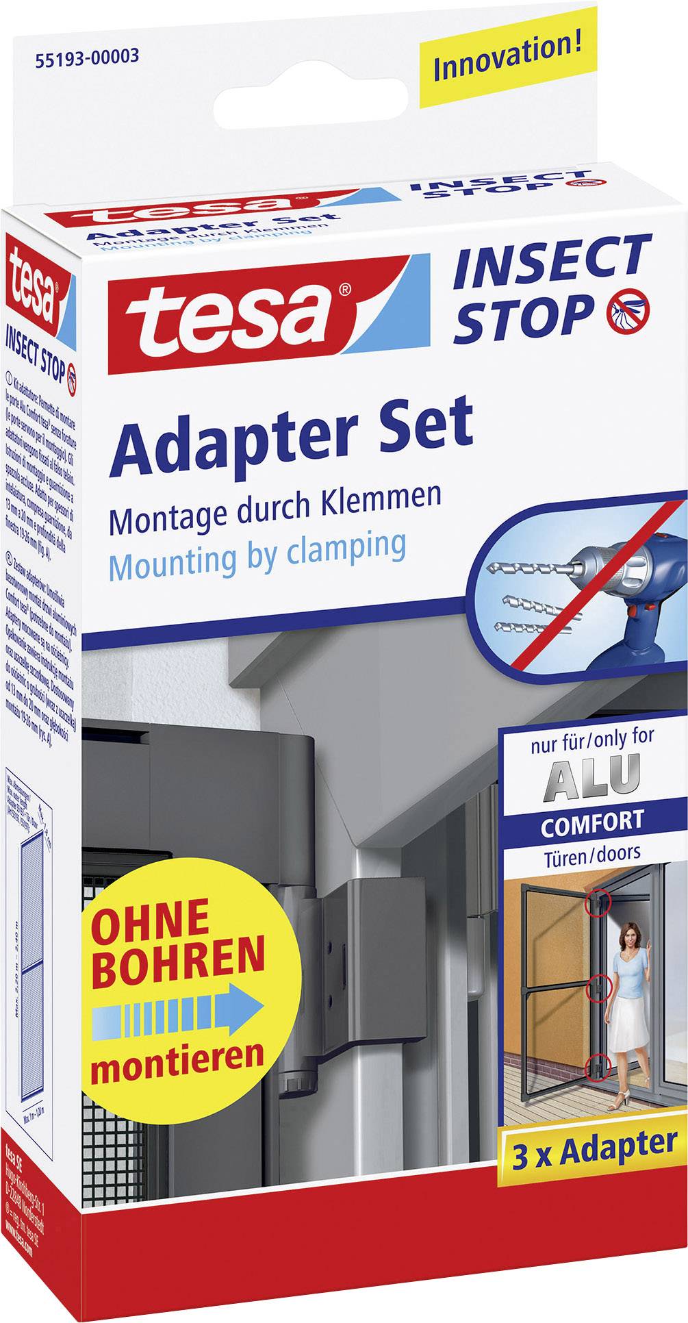 tesa 55193-03 Adapter Alu Comfort Zestaw adaptera do moskitiery Pasuje do odstraszacza szkodników Tesa Moskitiera Tesa 3 - obrazek 1