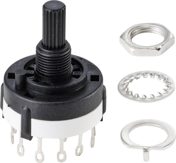 TRU COMPONENTS TC-9415596 SR26A4-2X6-18F20 Przełącznik obrotowy 250 V 150 mA Pozycje przełączenia 6 12 x 30 ° 1 szt. szt