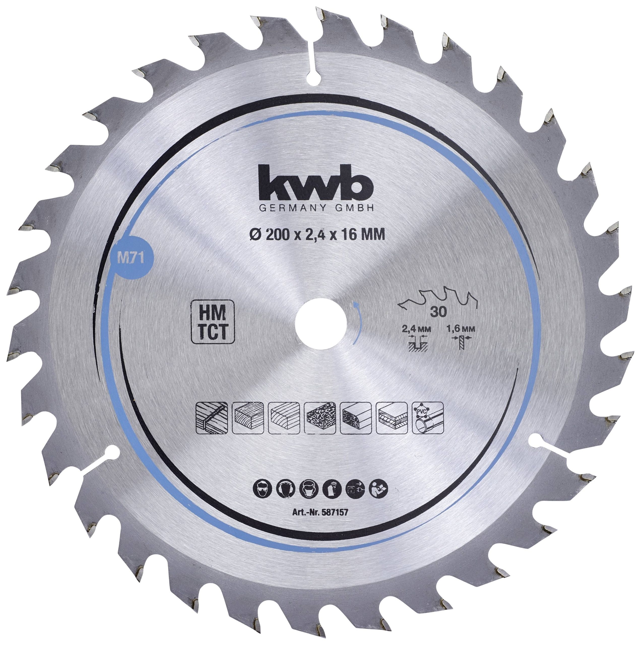 Tarcza tnąca z węglików spiekanych kwb 200 x 16 mm 1 szt. - obrazek 1