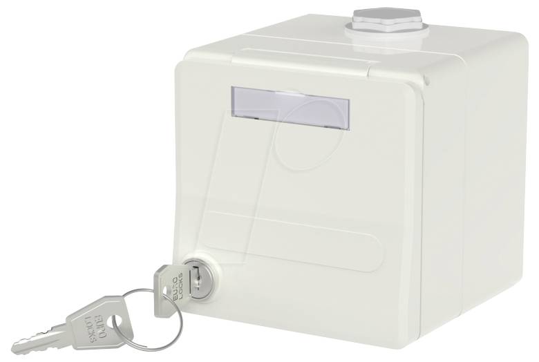 Obudowa Metz Connect IP44 Modul-Aufputz-Gehäuse mit Klappdeckel und Schloss 1309470002KI, nadtynkowy - obrazek 1