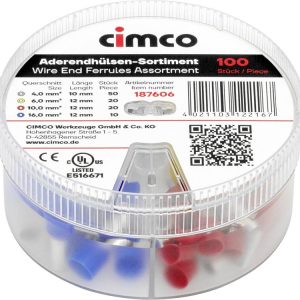 Cimco 187606 Zestaw końcówek rurkowych Aderendh.-Streudose, isol. FR DIN, z częściową izolacją , 1 zest.